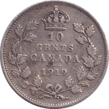 1919 SILVER 10 CENTS CANADA - SILVER WORLD COINS - Cambridgeshire Coins