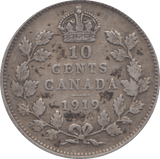 1919 SILVER 10 CENTS CANADA - WORLD SILVER COINS - Cambridgeshire Coins