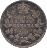 1919 SILVER 5 CENTS CANADA - SILVER WORLD COINS - Cambridgeshire Coins