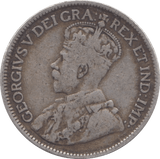 1919 SILVER CANADA 25 CENTS - SILVER WORLD COINS - Cambridgeshire Coins