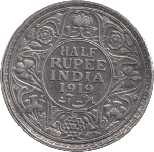 1919 SILVER HALF RUPEE INDIA - SILVER WORLD COINS - Cambridgeshire Coins