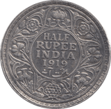 1919 SILVER HALF RUPEE INDIA - SILVER WORLD COINS - Cambridgeshire Coins