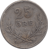 1919 SWEDEN 25 ORE - SILVER WORLD COINS - Cambridgeshire Coins