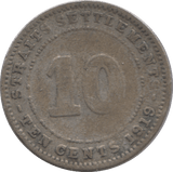 1919 TEN CENTS STRAIT SETTLEMENTS SILVER - SILVER WORLD COINS - Cambridgeshire Coins