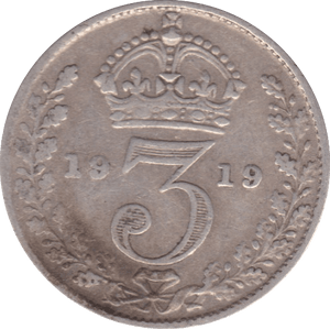 1919 THREEPENCE ( F ) - Threepence - Cambridgeshire Coins