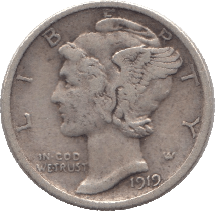 1919 USA SILVER DIME DENVER MINT - SILVER WORLD COINS - Cambridgeshire Coins