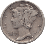 1919 USA SILVER DIME DENVER MINT - SILVER WORLD COINS - Cambridgeshire Coins