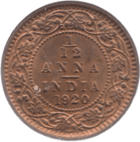 1920 1 1/2 ANNA INDIA - WORLD COINS - Cambridgeshire Coins