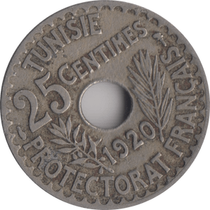 1920 20 CENTIMES TUNISIA - WORLD COINS - Cambridgeshire Coins