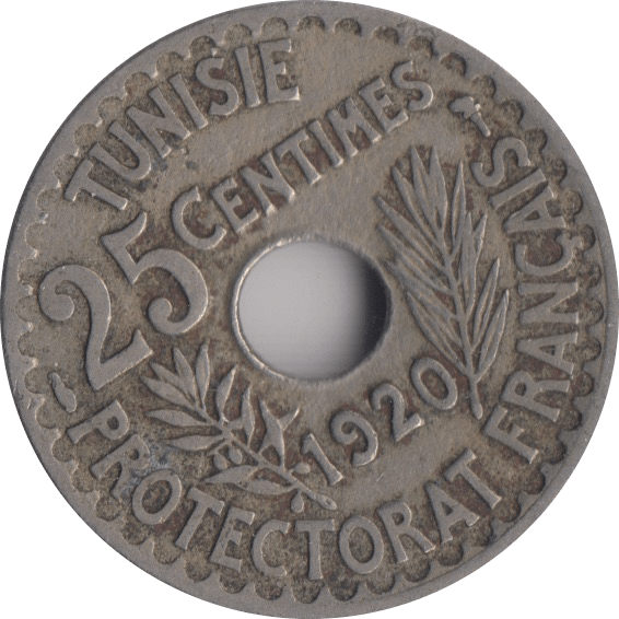 1920 20 CENTIMES TUNISIA - WORLD COINS - Cambridgeshire Coins