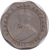 1920 4 ANNAS INDIA - WORLD COINS - Cambridgeshire Coins