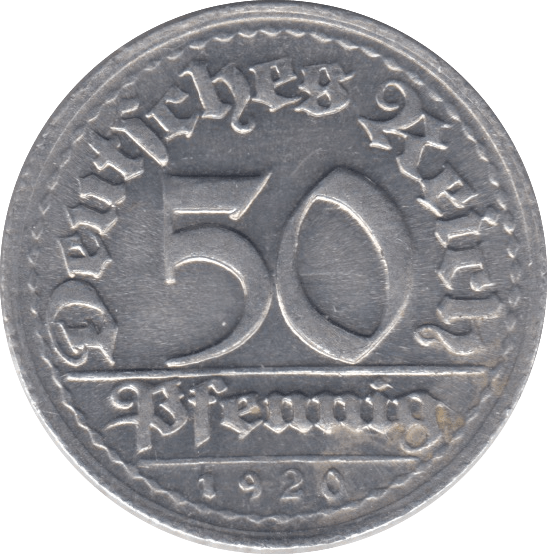 1920 50 PFENNIG GERMANY - WORLD COINS - Cambridgeshire Coins