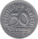 1920 50 PFENNIG GERMANY - WORLD COINS - Cambridgeshire Coins