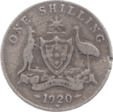 1920 AUSTRALIA SILVER ONE SHILLING - SILVER WORLD COINS - Cambridgeshire Coins