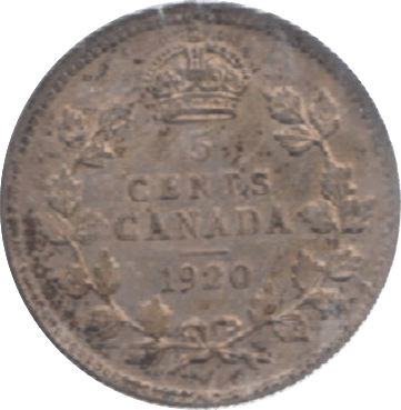 1920 CANADA SILVER 5 CENTS - WORLD SILVER COINS - Cambridgeshire Coins