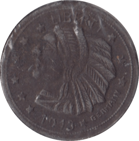 1920 GERMAN NOTE GUILD FIVE DOLLAR COPPER COIN - WORLD COINS - Cambridgeshire Coins