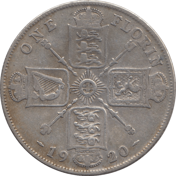 1920 ONE FLORIN ( FINE ) 8 - Florin - Cambridgeshire Coins