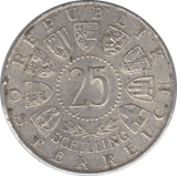 1920 SILVER 25 SCHILLING AUSTRIA - SILVER WORLD COINS - Cambridgeshire Coins