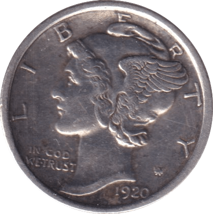 1920 SILVER ONE DIME USA - SILVER WORLD COINS - Cambridgeshire Coins