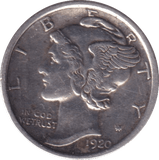 1920 SILVER ONE DIME USA - SILVER WORLD COINS - Cambridgeshire Coins