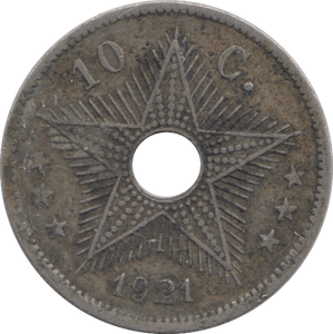 1921 10 CENTS BELGIAN CONGO - WORLD COINS - Cambridgeshire Coins