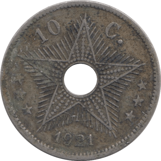 1921 10 CENTS BELGIAN CONGO - WORLD COINS - Cambridgeshire Coins