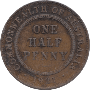 1921 COMMONWEALTH AUSTRALIA HALF PENNY - WORLD COINS - Cambridgeshire Coins