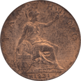 1921 FARTHING 2 ( UNC ) 48 - Farthing - Cambridgeshire Coins