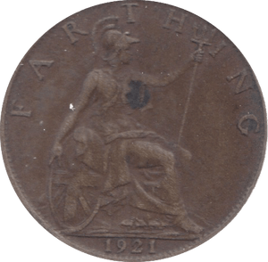 1921 FARTHING ( VF ) 23 - Farthing - Cambridgeshire Coins