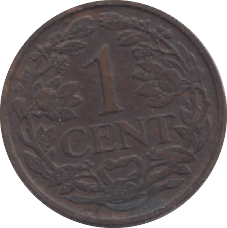 1921 NETHERLANDS ONE CENT - WORLD COINS - Cambridgeshire Coins