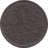 1921 NETHERLANDS ONE CENT - WORLD COINS - Cambridgeshire Coins