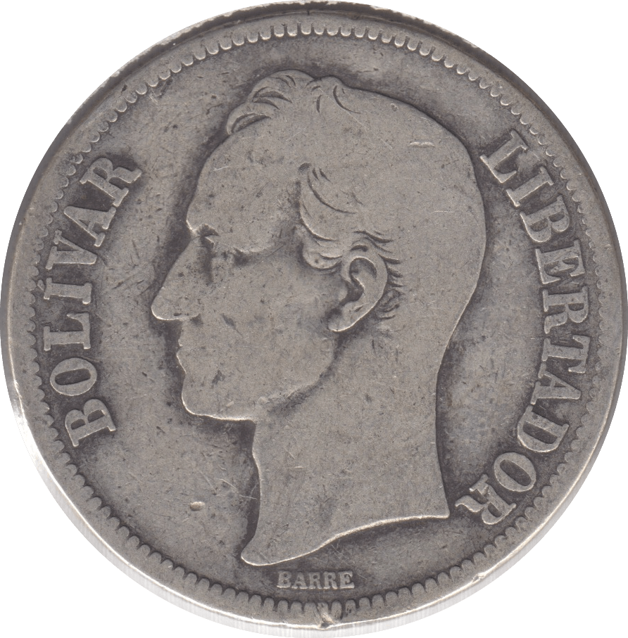1921 SILVER 5 BOLIVARS VENEZUELA - WORLD COINS - Cambridgeshire Coins