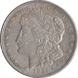 1921 SILVER MORGAN DOLLAR USA PHILADELPHIA MINT - SILVER WORLD COINS - Cambridgeshire Coins
