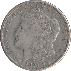 1921 SILVER MORGAN DOLLAR USA SAN FRANCISCO MINT - SILVER WORLD COINS - Cambridgeshire Coins