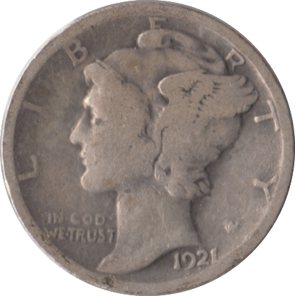 1921 SILVER USA ONE DIME - SILVER WORLD COINS - Cambridgeshire Coins