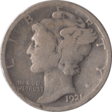 1921 SILVER USA ONE DIME - SILVER WORLD COINS - Cambridgeshire Coins