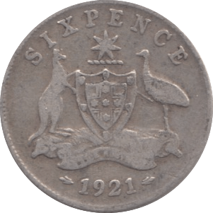 1921 SIX PENCE AUSTRALIA - WORLD COINS - Cambridgeshire Coins