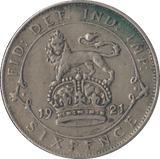 1921 SIXPENCE ( GVF ) - Sixpence - Cambridgeshire Coins
