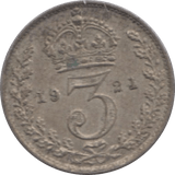 1921 THREEPENCE ( GVF ) - Threepence - Cambridgeshire Coins