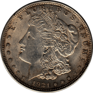 1921 USA SILVER MORGAN DOLLAR PHILADELPHIA MINT 3 - SILVER WORLD COINS - Cambridgeshire Coins