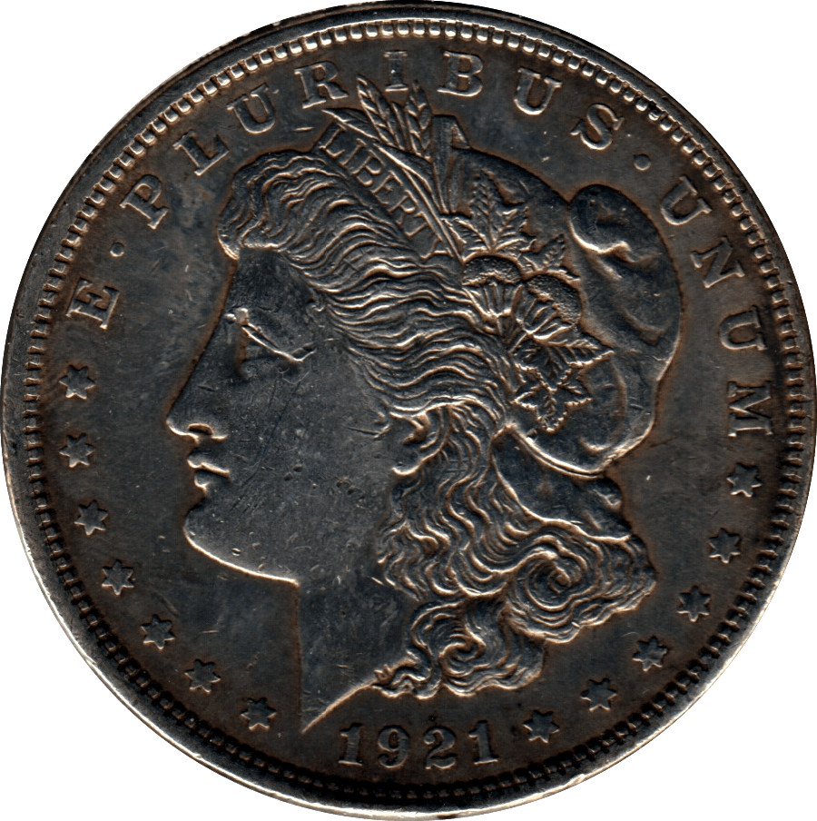 1921 USA SILVER MORGAN DOLLAR PHILADELPHIA MINT - SILVER WORLD COINS - Cambridgeshire Coins