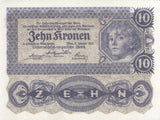 1922 10 KRONEN BANKNOTE AUSTRIA REF 1133 - World Banknotes - Cambridgeshire Coins