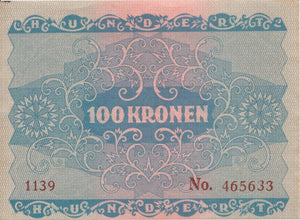 1922 100 KRONE BANKNOTE AUSTRIA REF 521 - World Banknotes - Cambridgeshire Coins