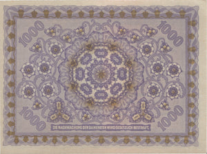 1922 1000 KRONE BANKNOTE AUSTRIA REF 522 - World Banknotes - Cambridgeshire Coins