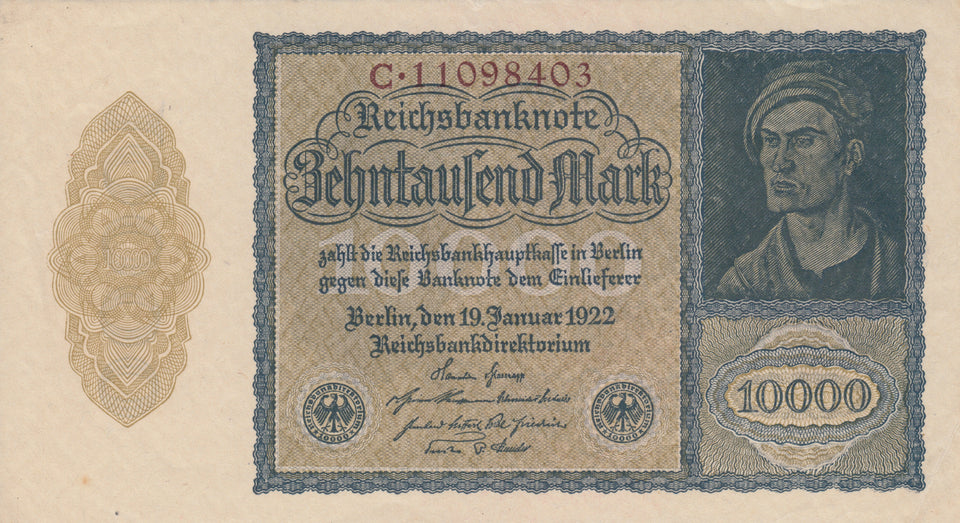 1922 10000 MARK GERMAN BANKNOTE GERMANY REF 761 - World Banknotes - Cambridgeshire Coins