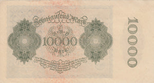 1922 10000 MARK GERMAN INFLATION BANKNOTE GERMANY REF 757 - World Banknotes - Cambridgeshire Coins