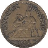 1922 50 CENTIMES FRANCE - WORLD COINS - Cambridgeshire Coins