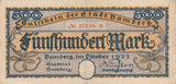 1922 500 MARK GERMAN INFLATION BANKNOTE CITY OF BAMBERG GERMANY REF 758 - World Banknotes - Cambridgeshire Coins