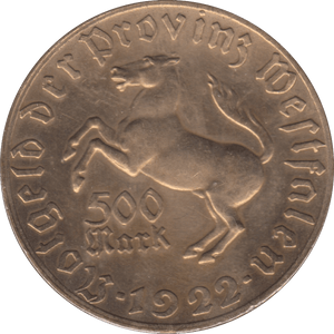1922 500 MARK WESTPHALIA GERMANY - WORLD COINS - Cambridgeshire Coins