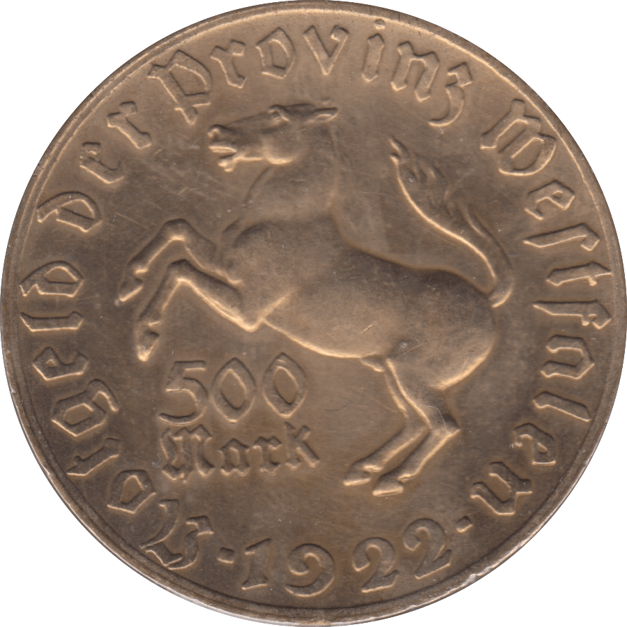 1922 500 MARK WESTPHALIA GERMANY - WORLD COINS - Cambridgeshire Coins